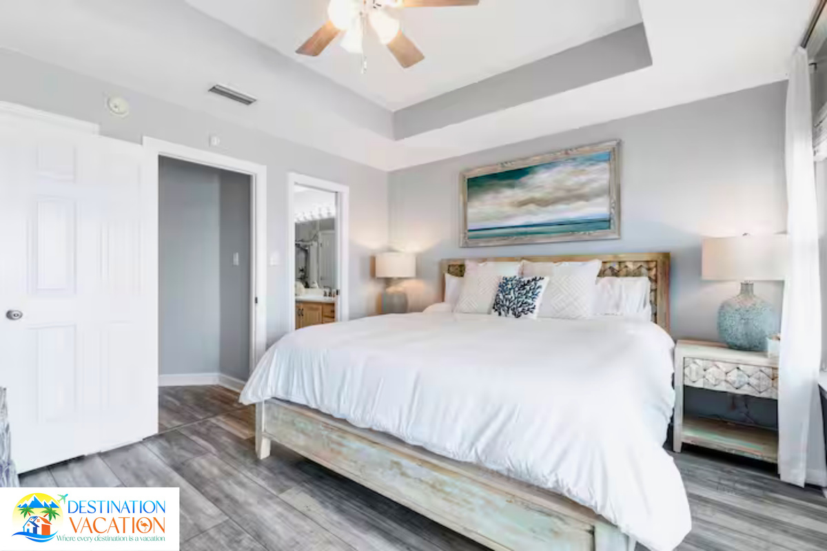 Bright bedroom comfort with timeless coastal charm.
