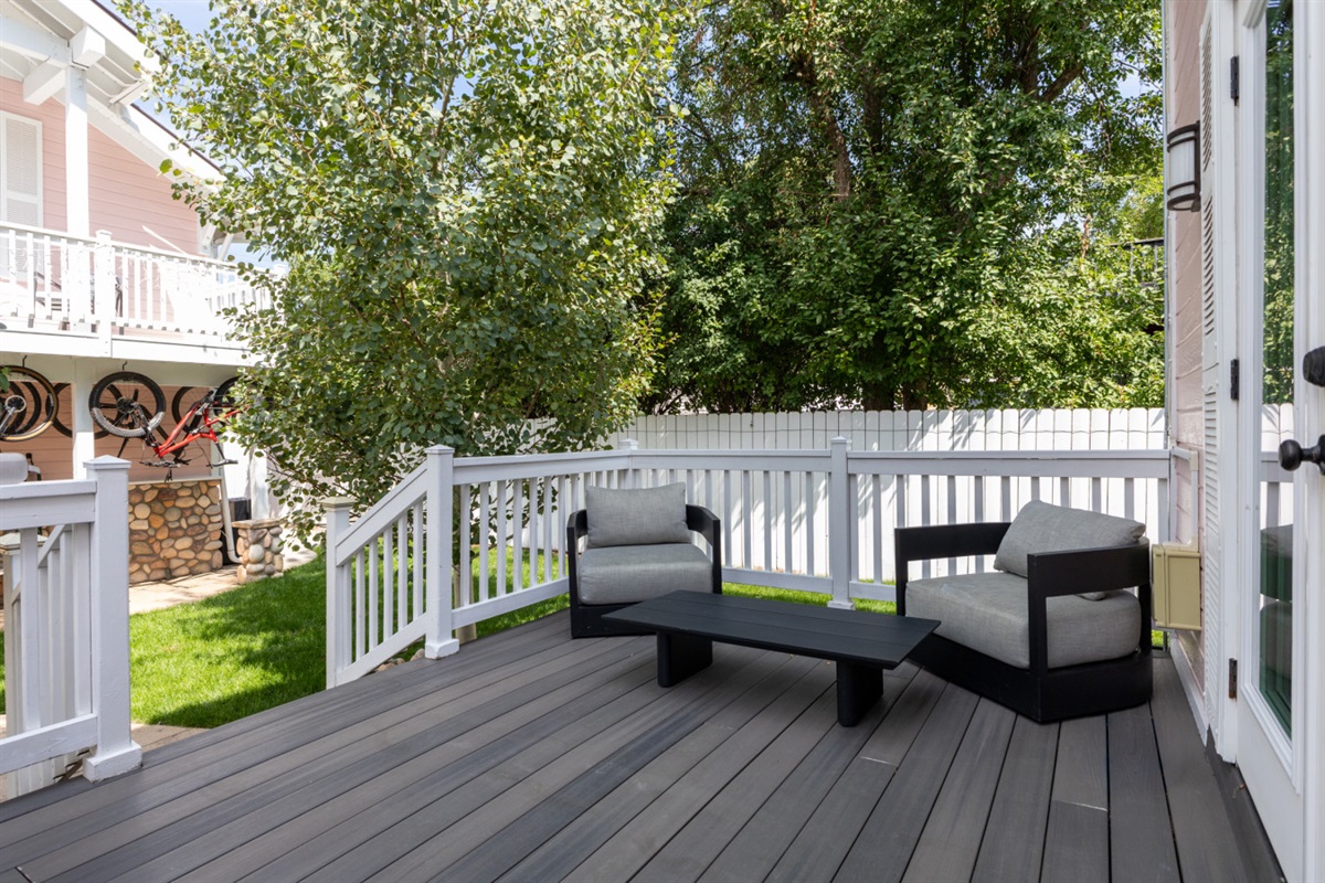 Patio Access to Backyard and Carriage House