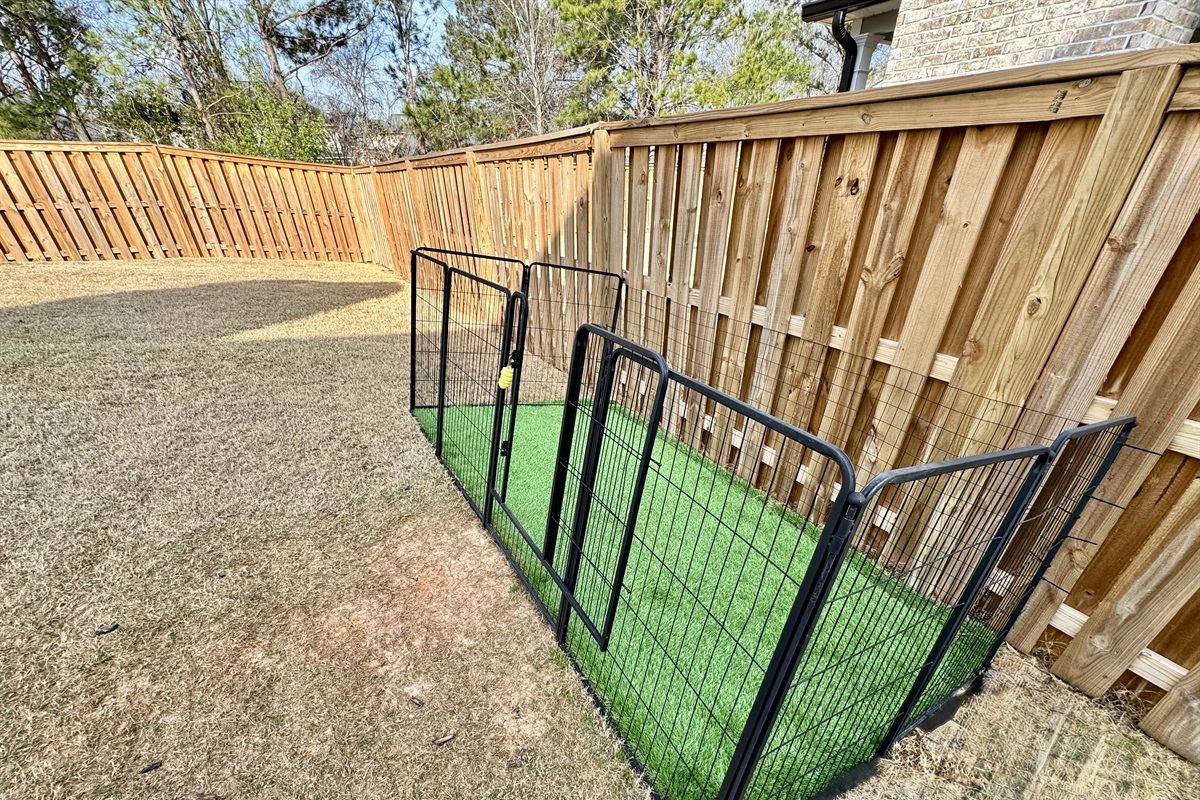 Paws welcome! Our convienient dog potty station keeps your furry friend comfortable and your stay stress-free