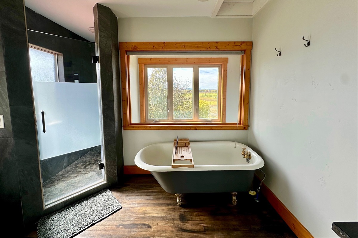 Unit A - Unit A Soak in our tub while enjoying the view in bathroom #2