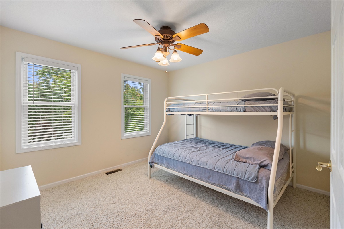 Kids bunk room 2- Top bunks will have the clean bedding folded and laid on top