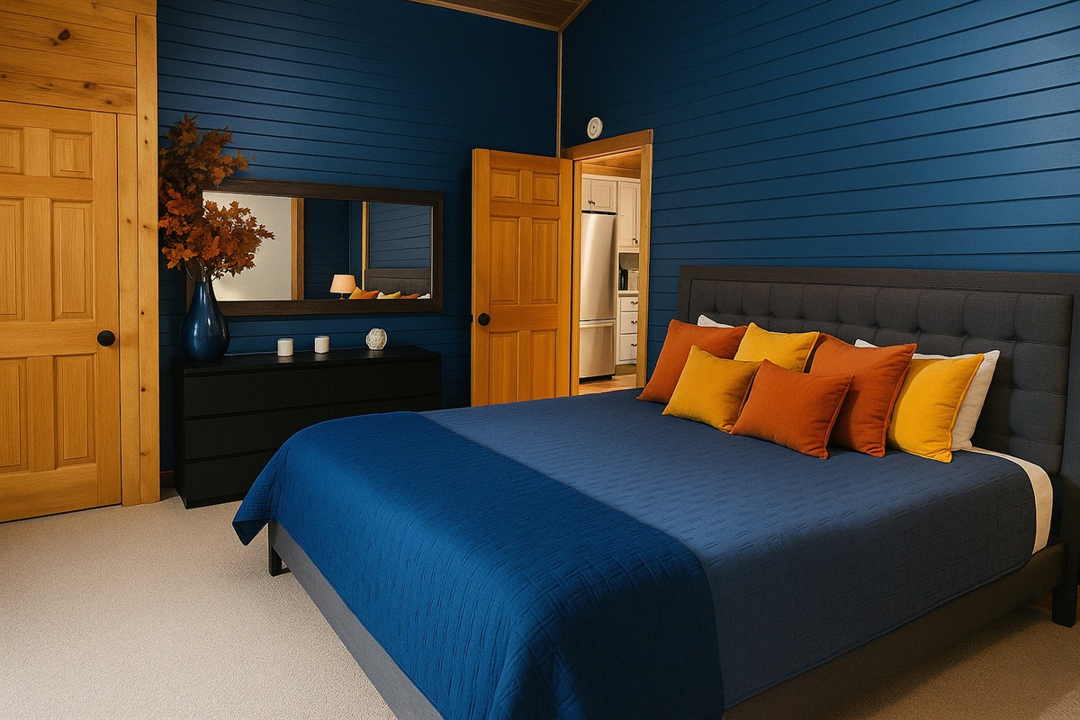 Spacious, romantic, and comfortable. Master King Bedroom with attached full bathroom