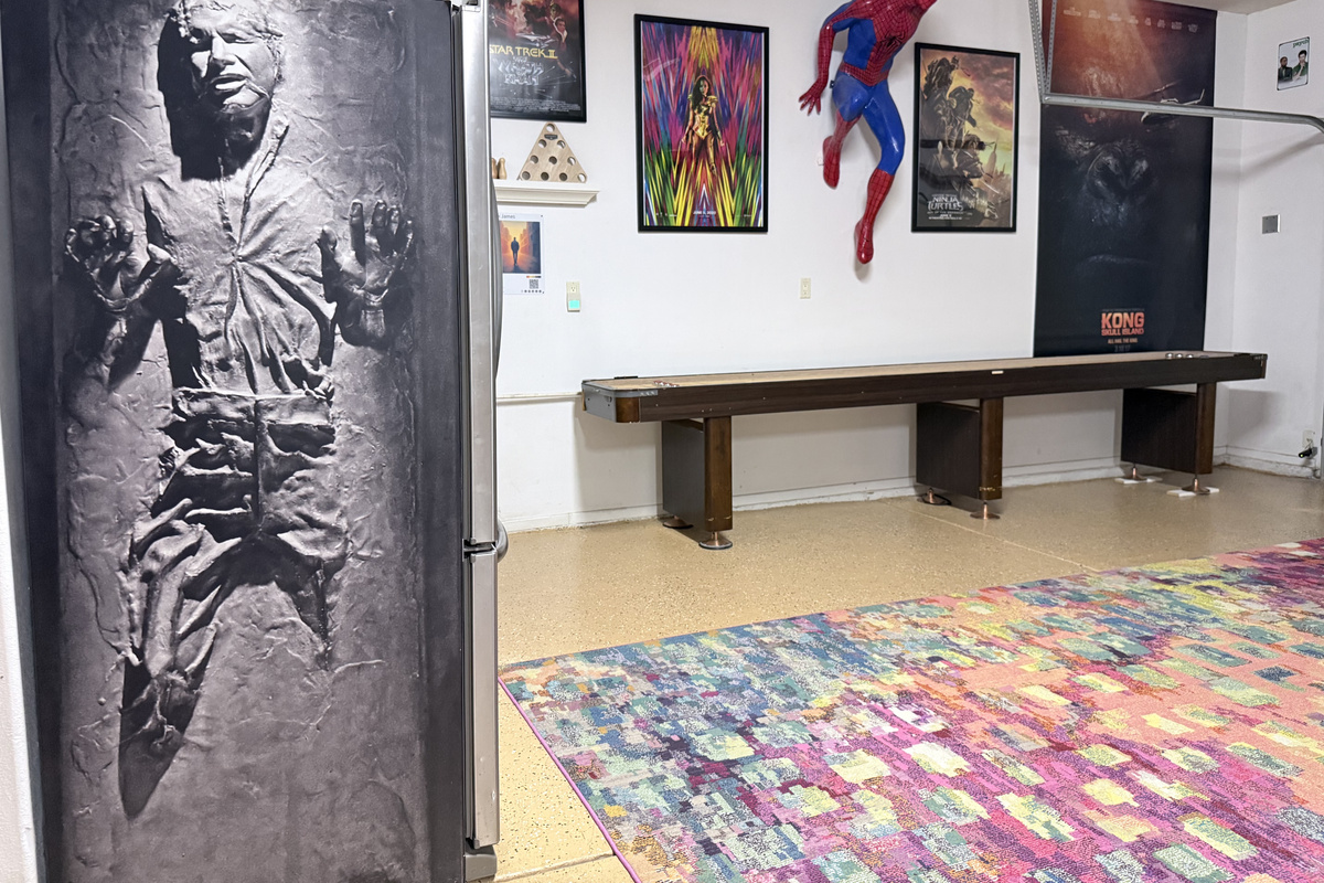 … LIFE SIZE Spider-Man, Han Solo in carbonite, shuffleboard, 10-pin shufflebowling…