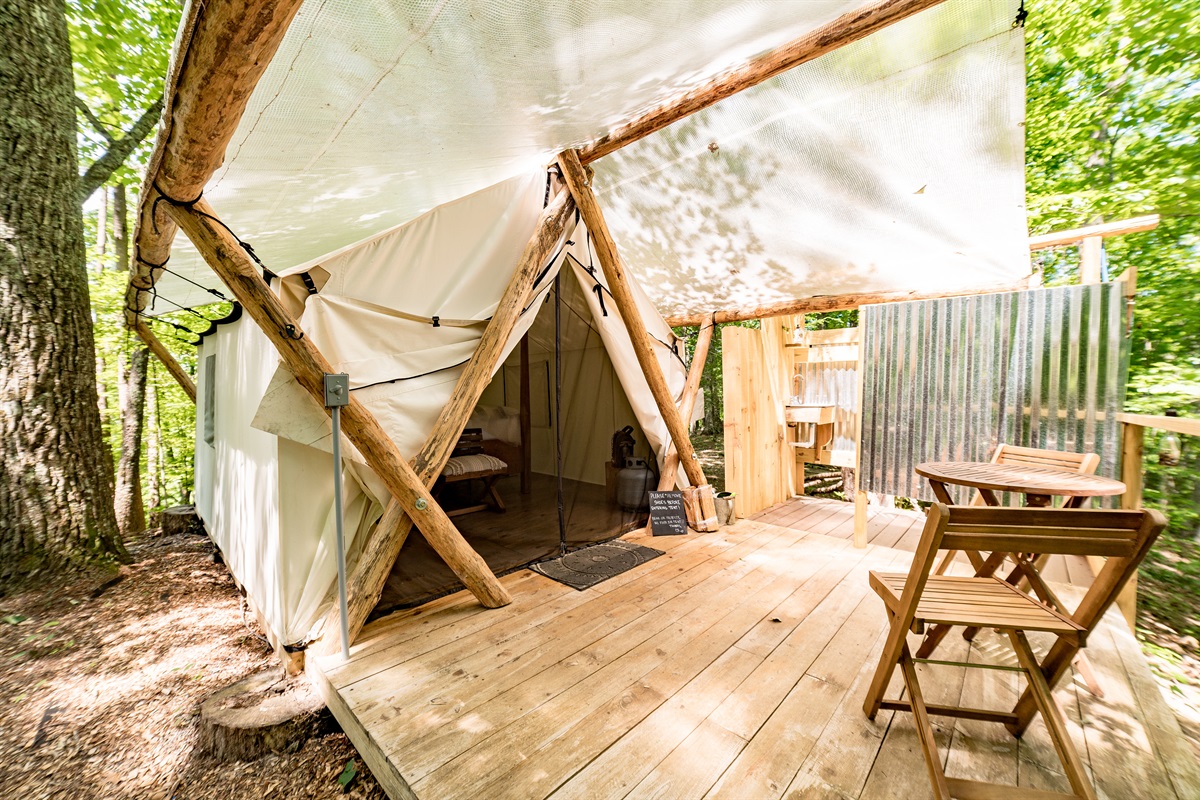 Entrance to the tent