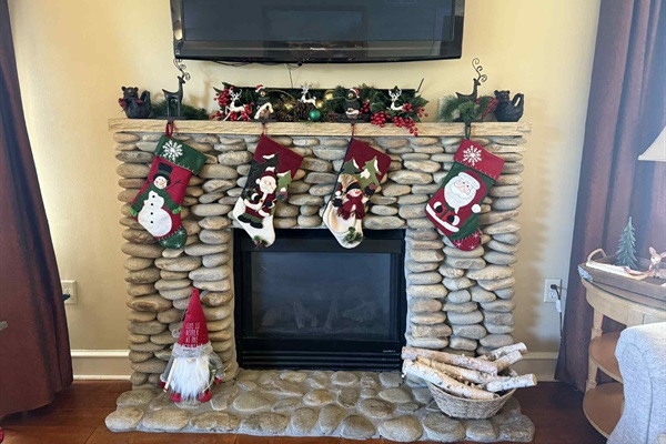The stockings were hung by the chimney with care.