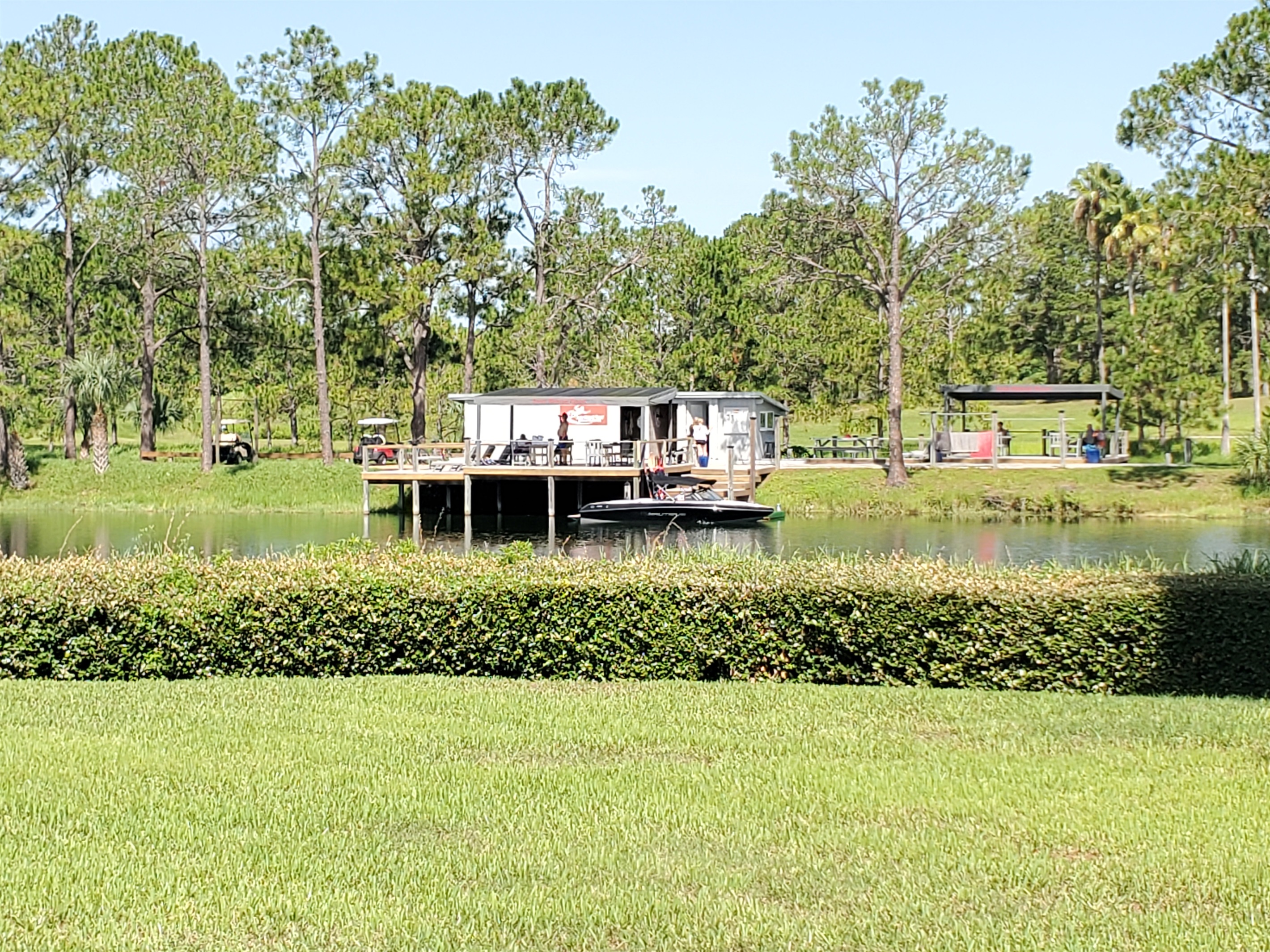 Swiss Waterski Resort ski dock located across the lake from villa