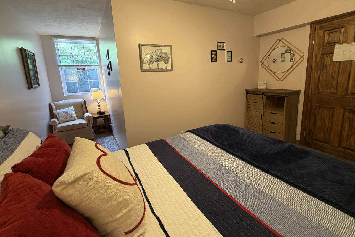 Queen bedroom and reading nook