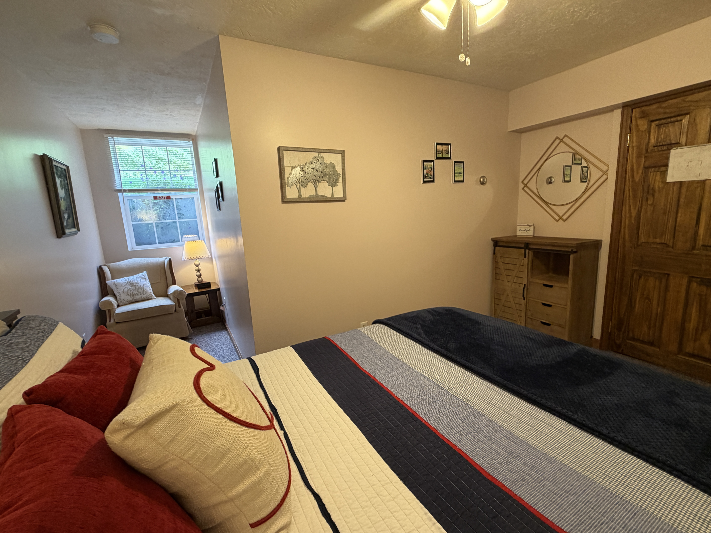Queen bedroom and reading nook