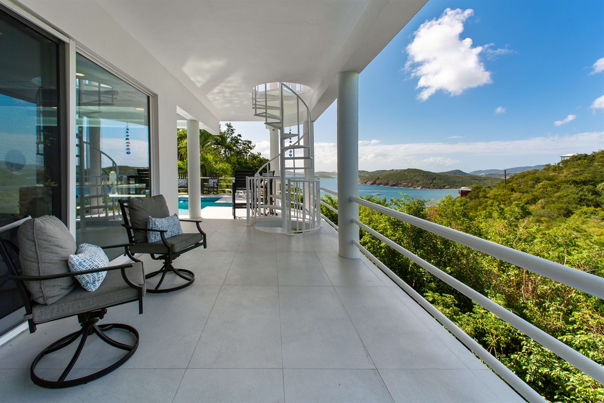 Covered poolside seating