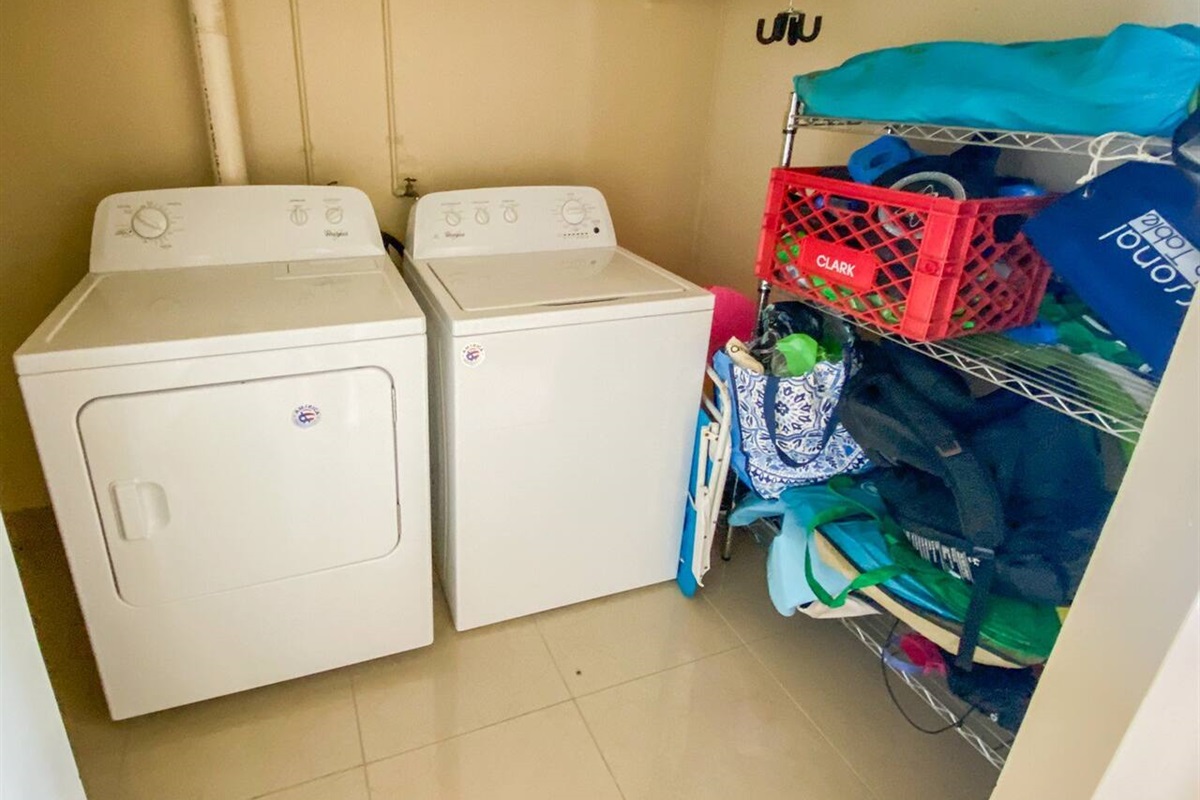 Washer and dryer for added convenience - located in the primary between the bedroom and the bathroom. 