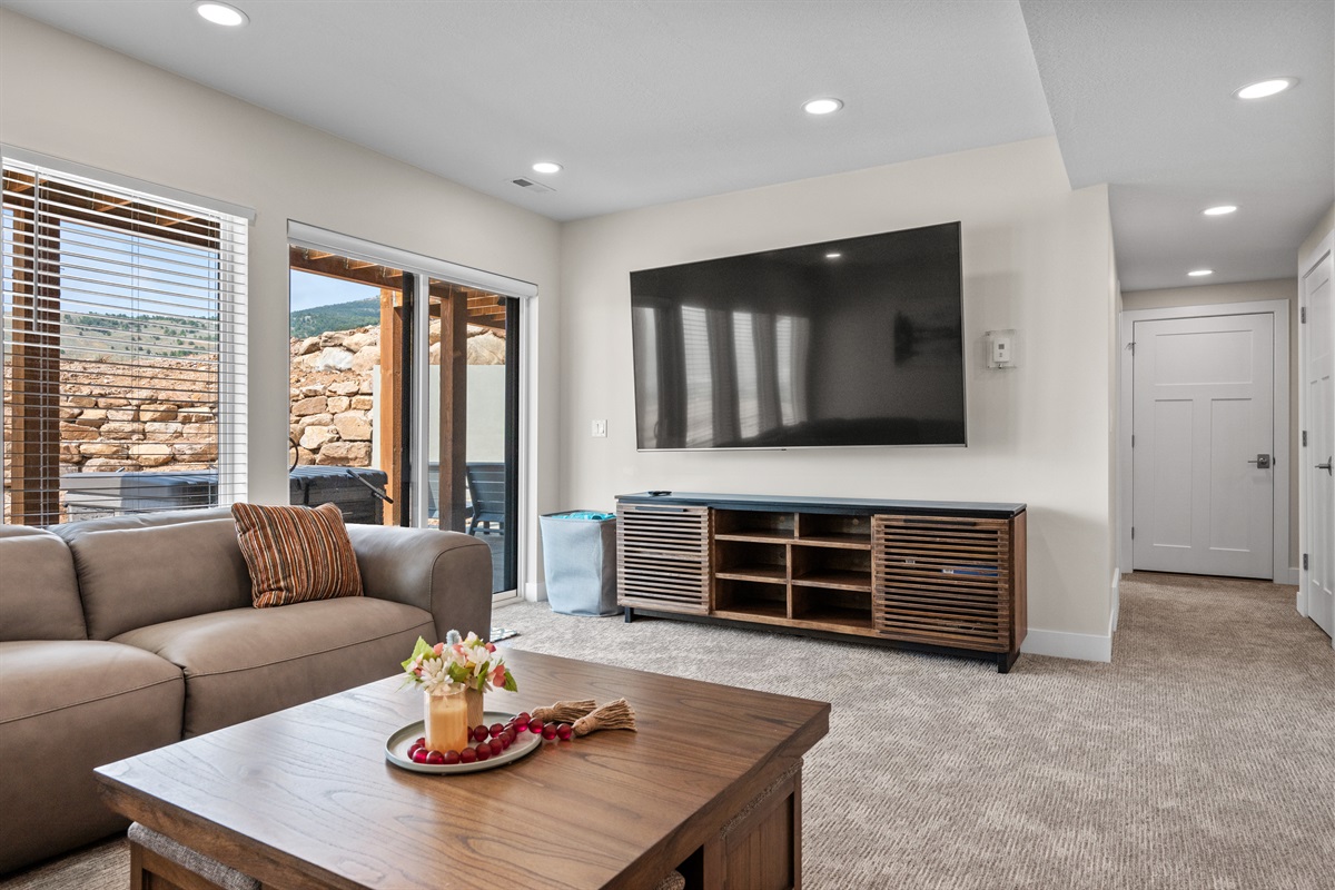 Step outside to the patio and relax in the hot tub.