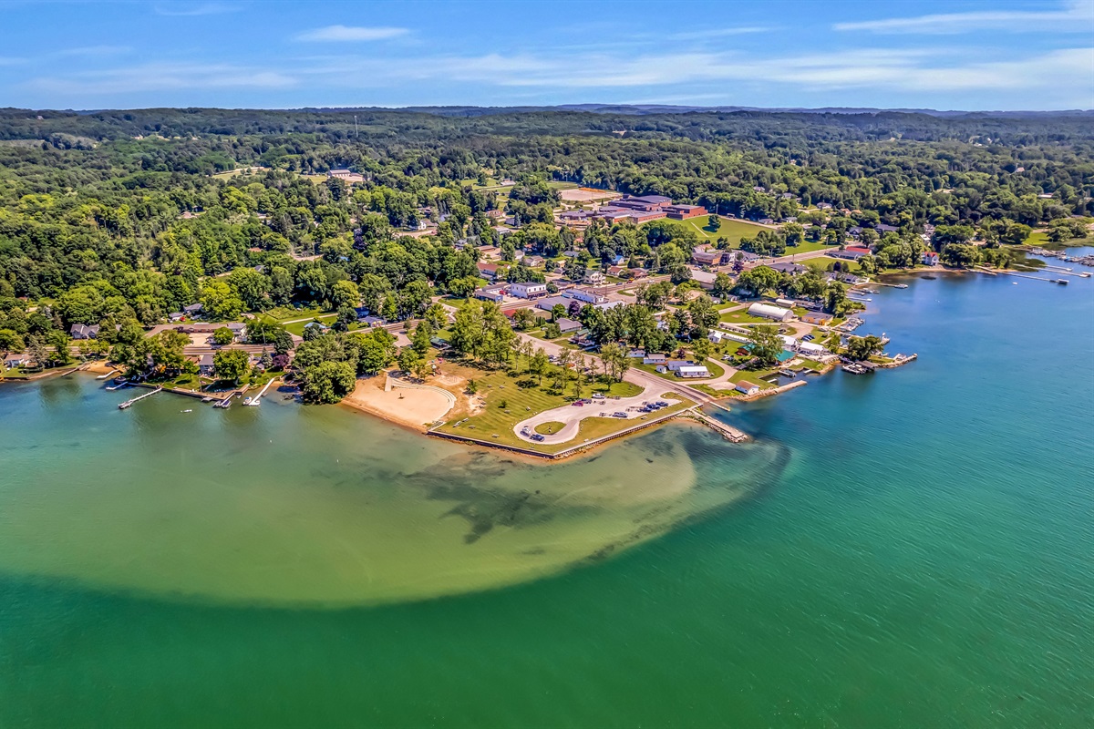 The park with public beach and boat launch