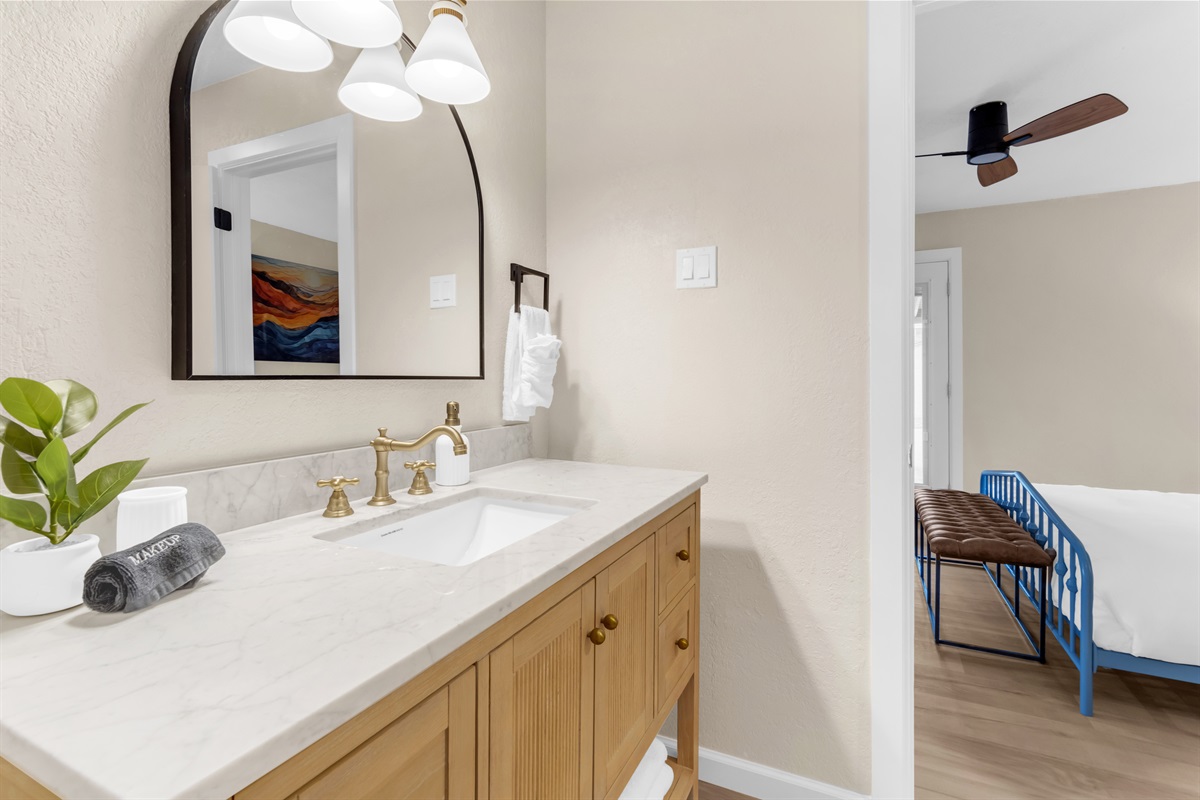 Fully renovated bathroom with high end touches