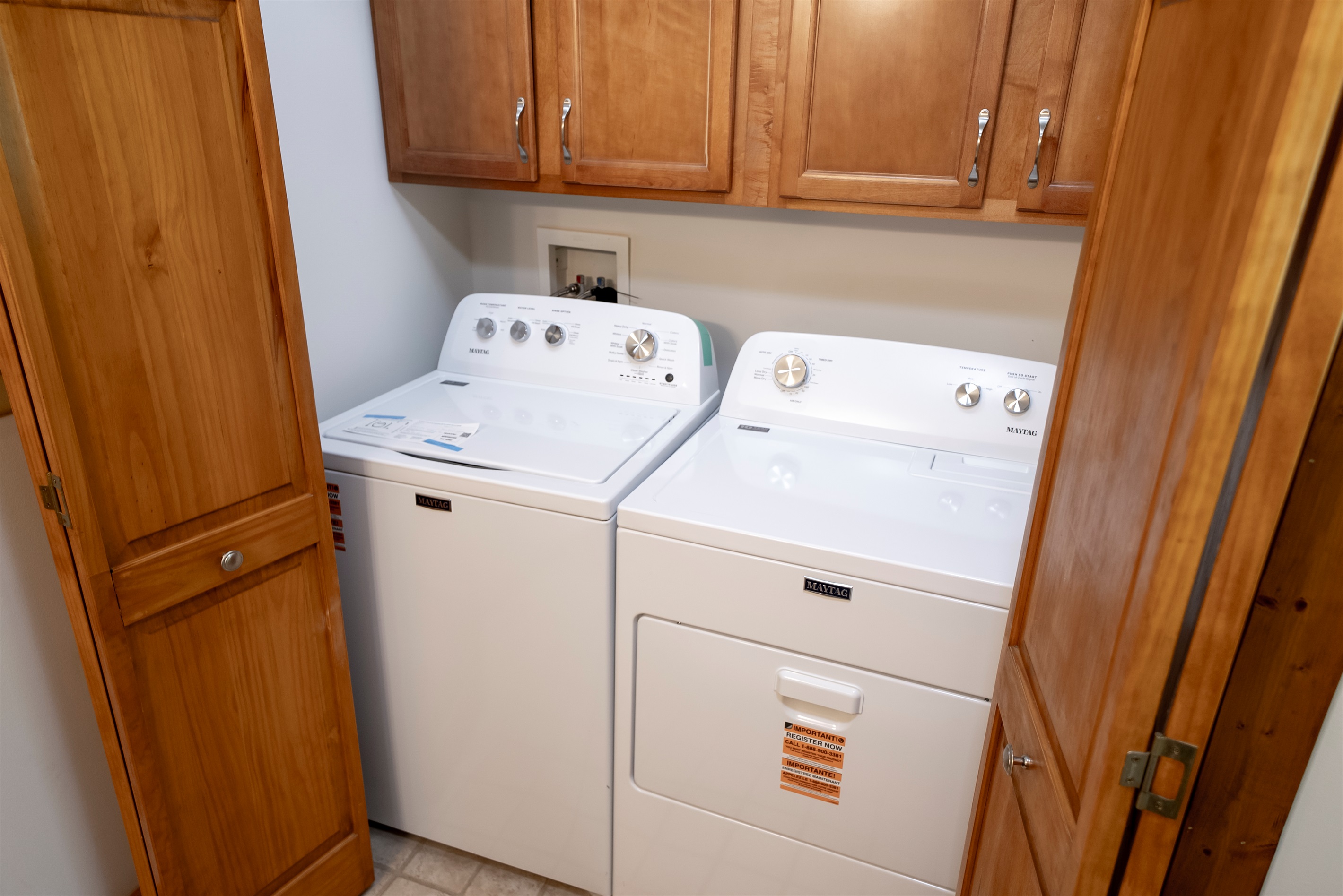 Easily keep up with laundry using the in-home washer and dryer.
