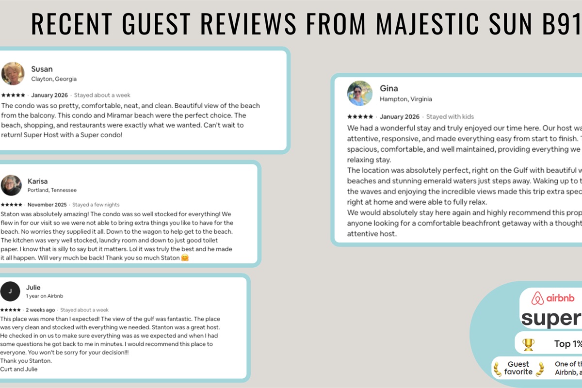 Recent reviews from happy guests show that you are in good hands!