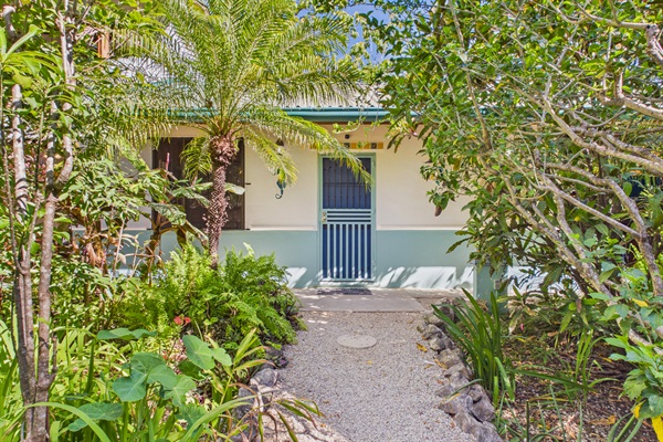 Pathway from covered parking to the front of house