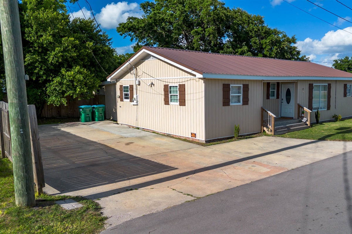 Side view of home - ample parking 