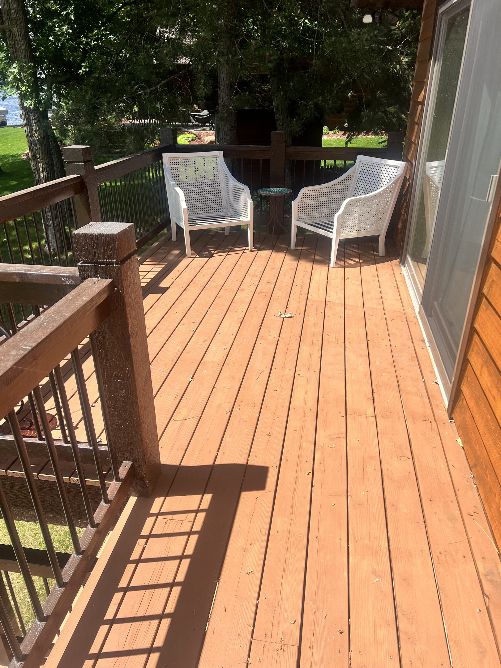 Sitting chairs outside of master bedroom