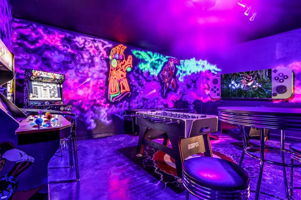 Avengers themed game room fun for everyone