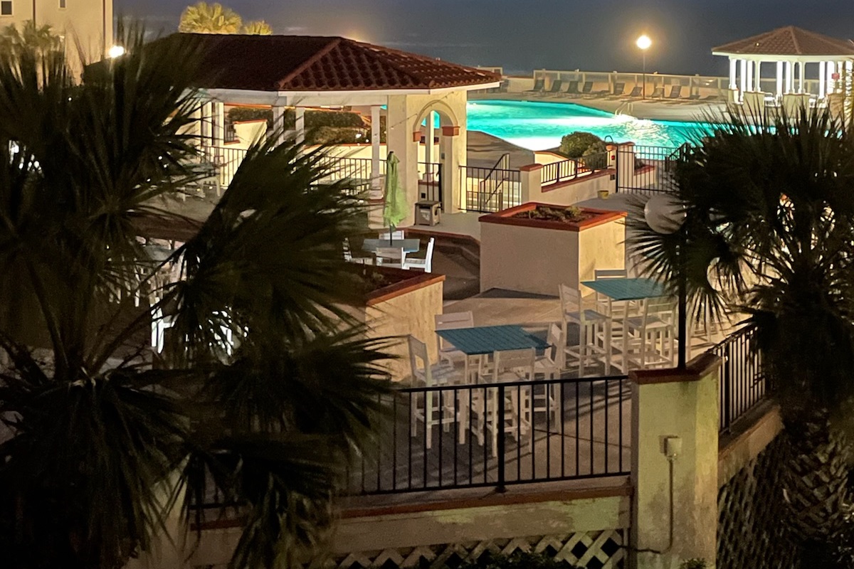 Night time balcony views