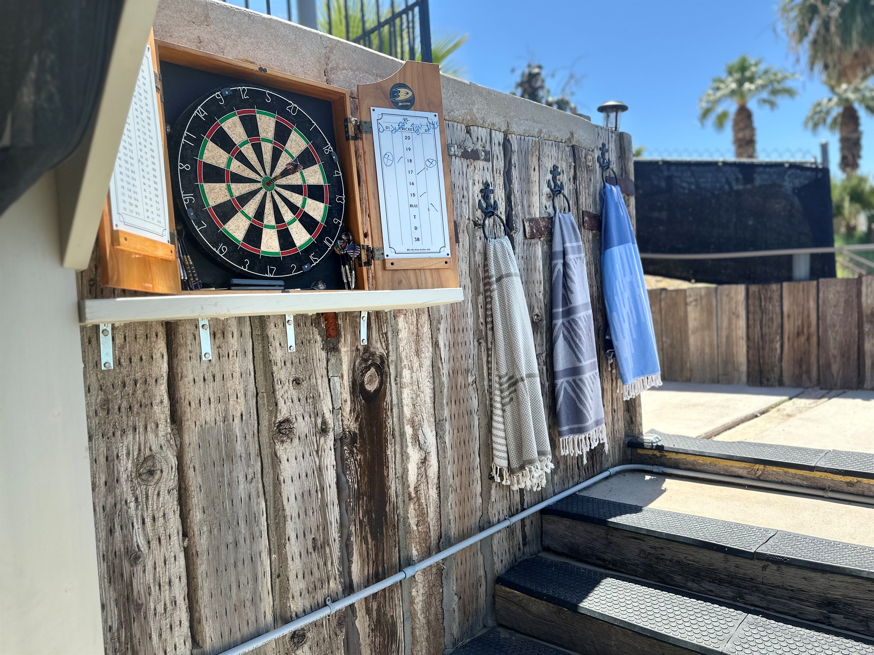 Towel Holders & Game Board Shelf (as seen from Lower Deck)