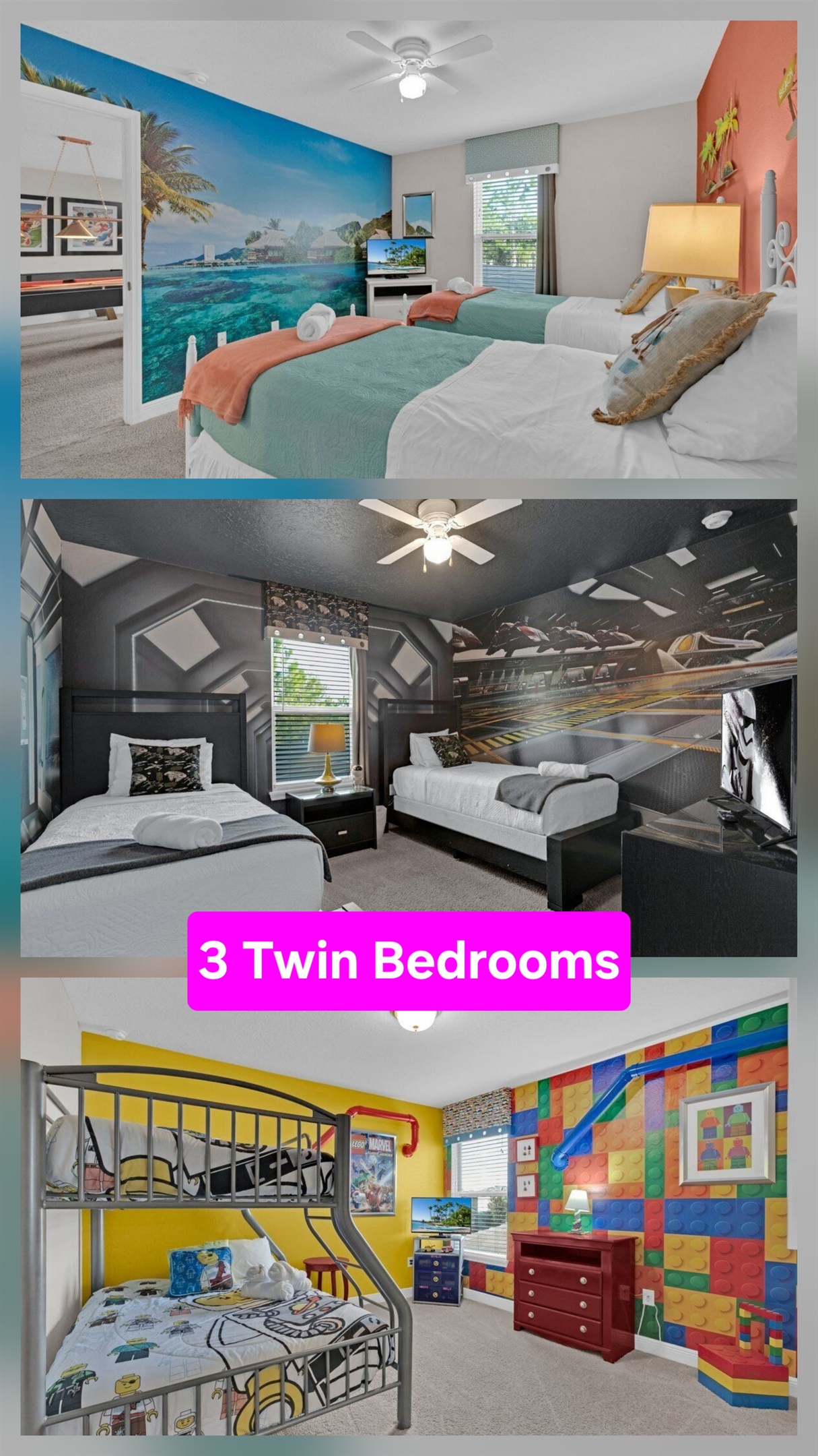 3 Twin Bedrooms