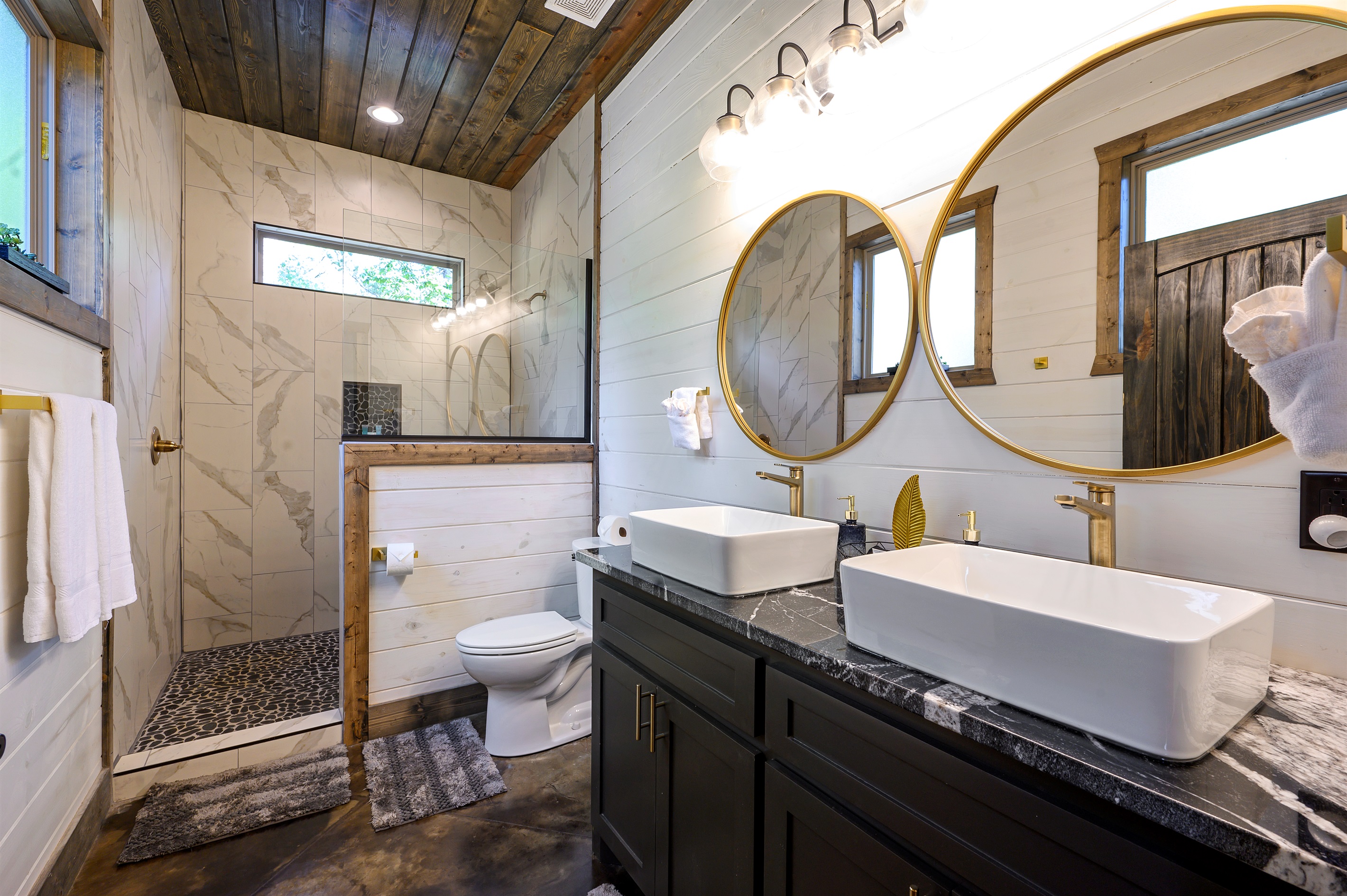 Modern bathroom with sleek finishes and double vanity