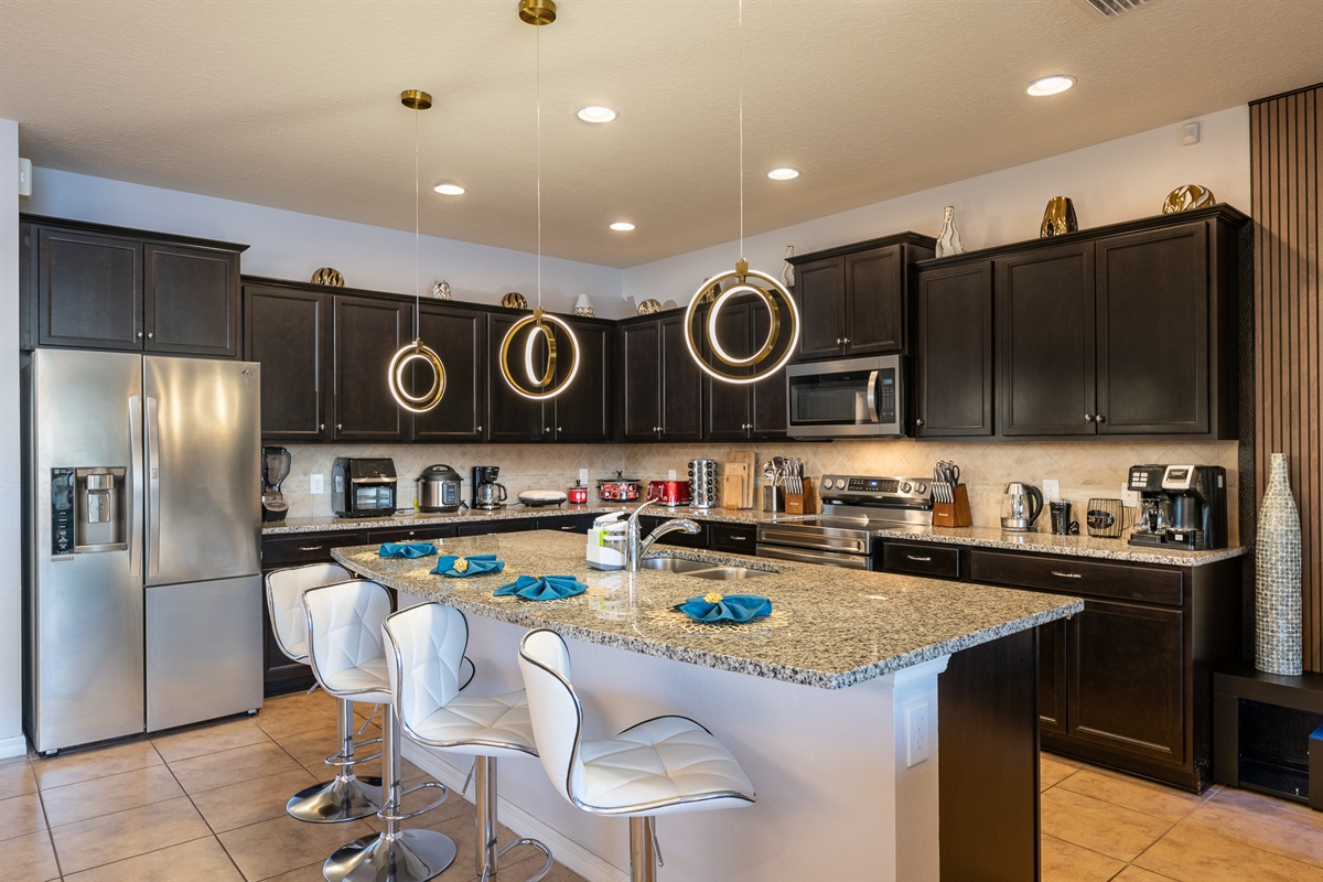 Stylish kitchen with large island