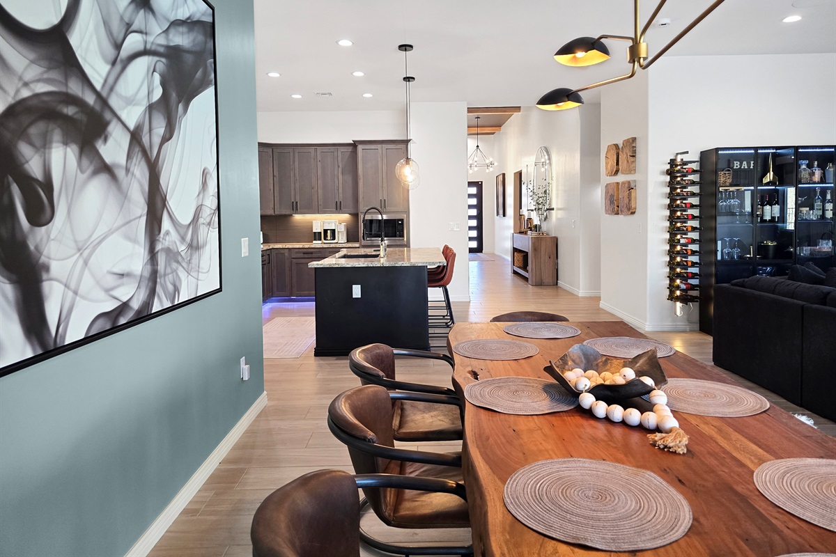 Custom dining table and sofa from Michael Alan in Lake Havasu.