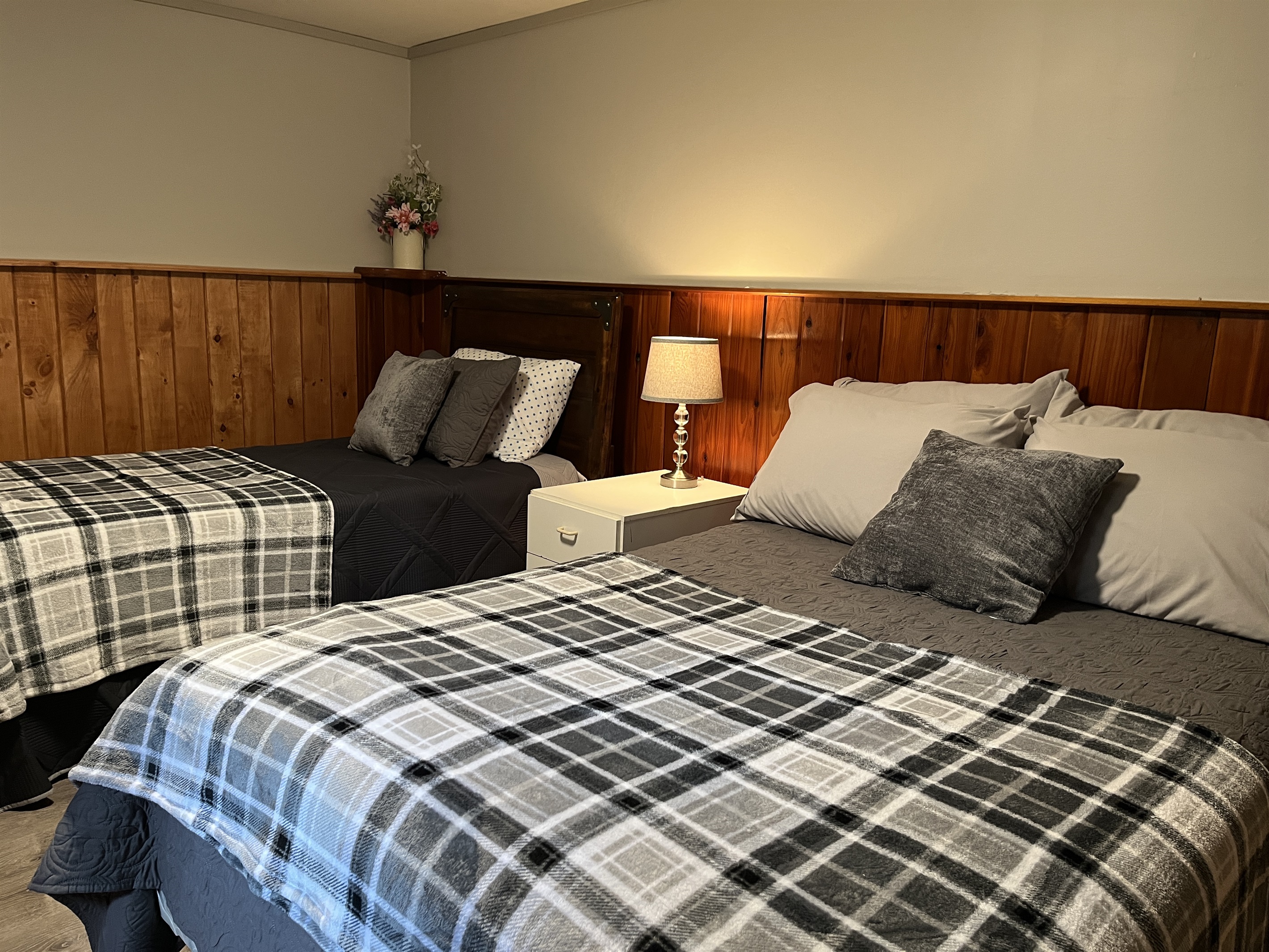Lower level Double bed and Twin