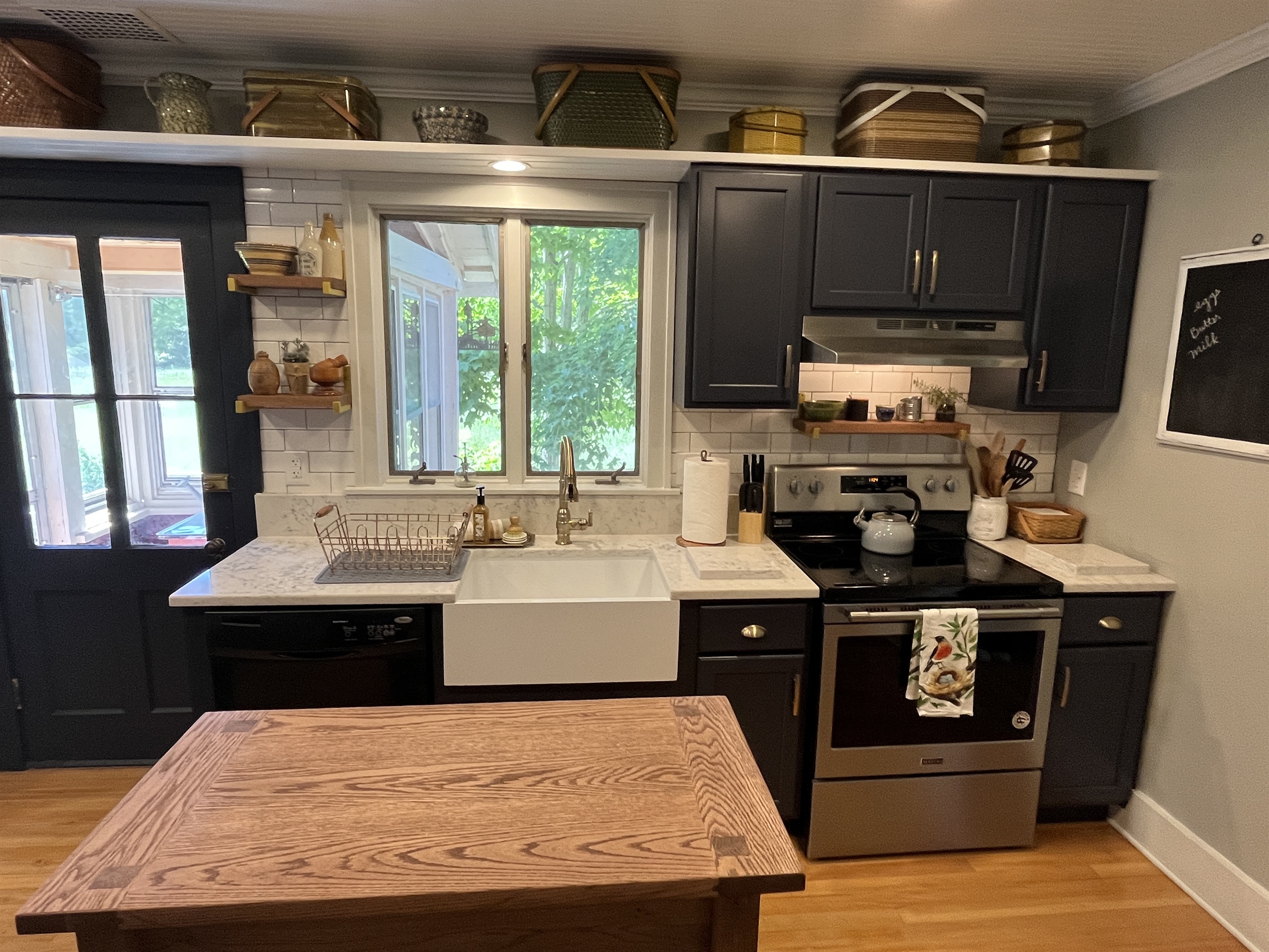 Sink overlooking backyard