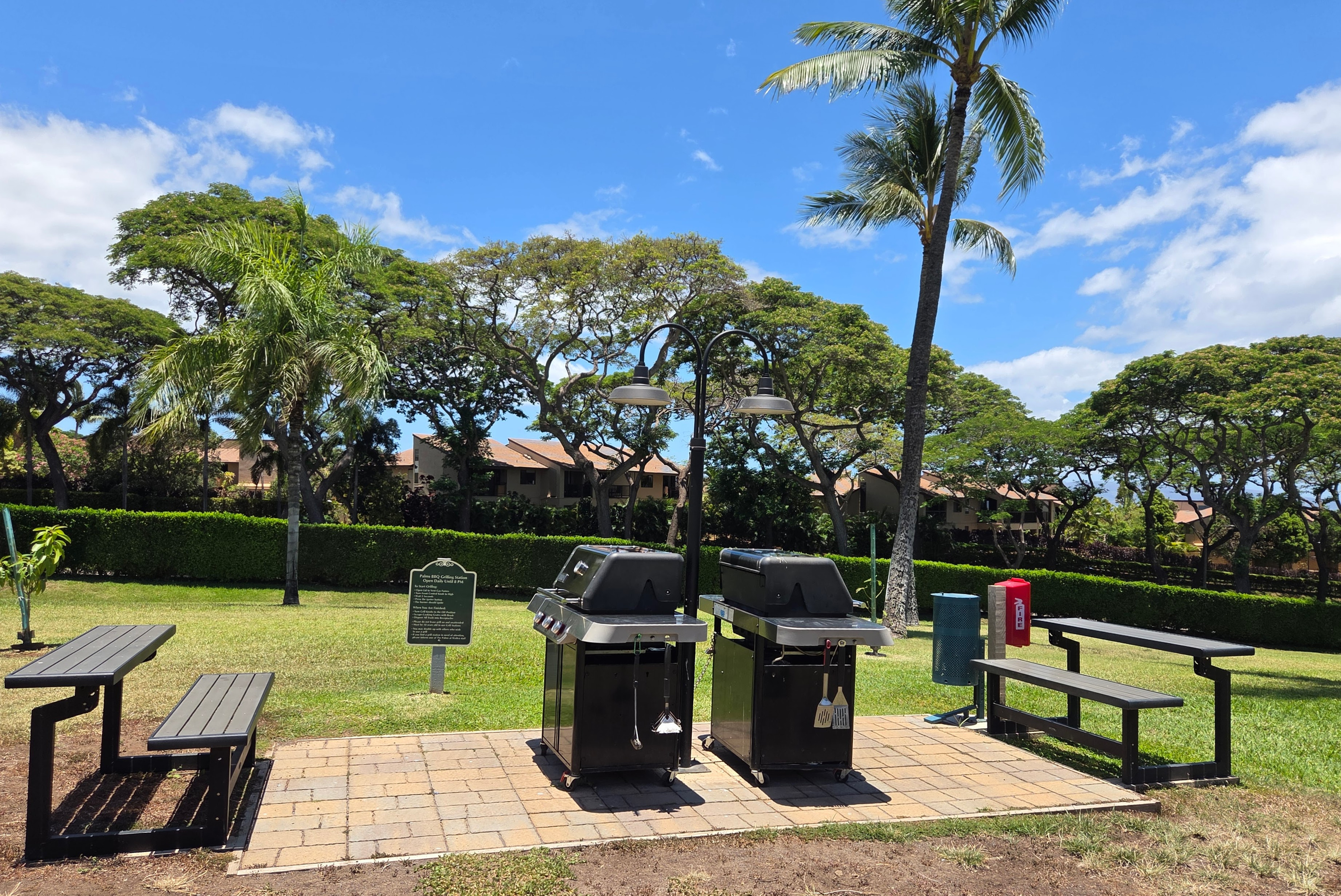 One of four shared BBQ spots on property