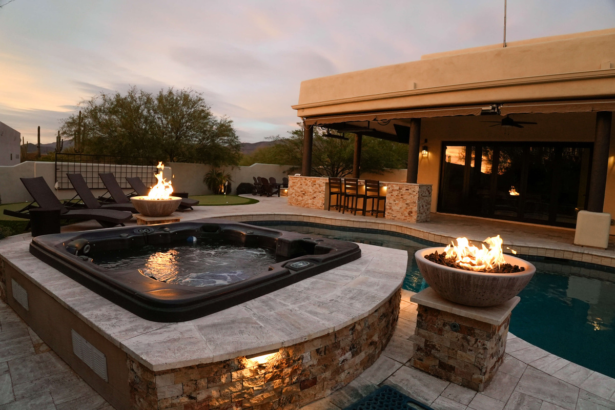 Unwind in the Hot Tub with Ambient Fire Features