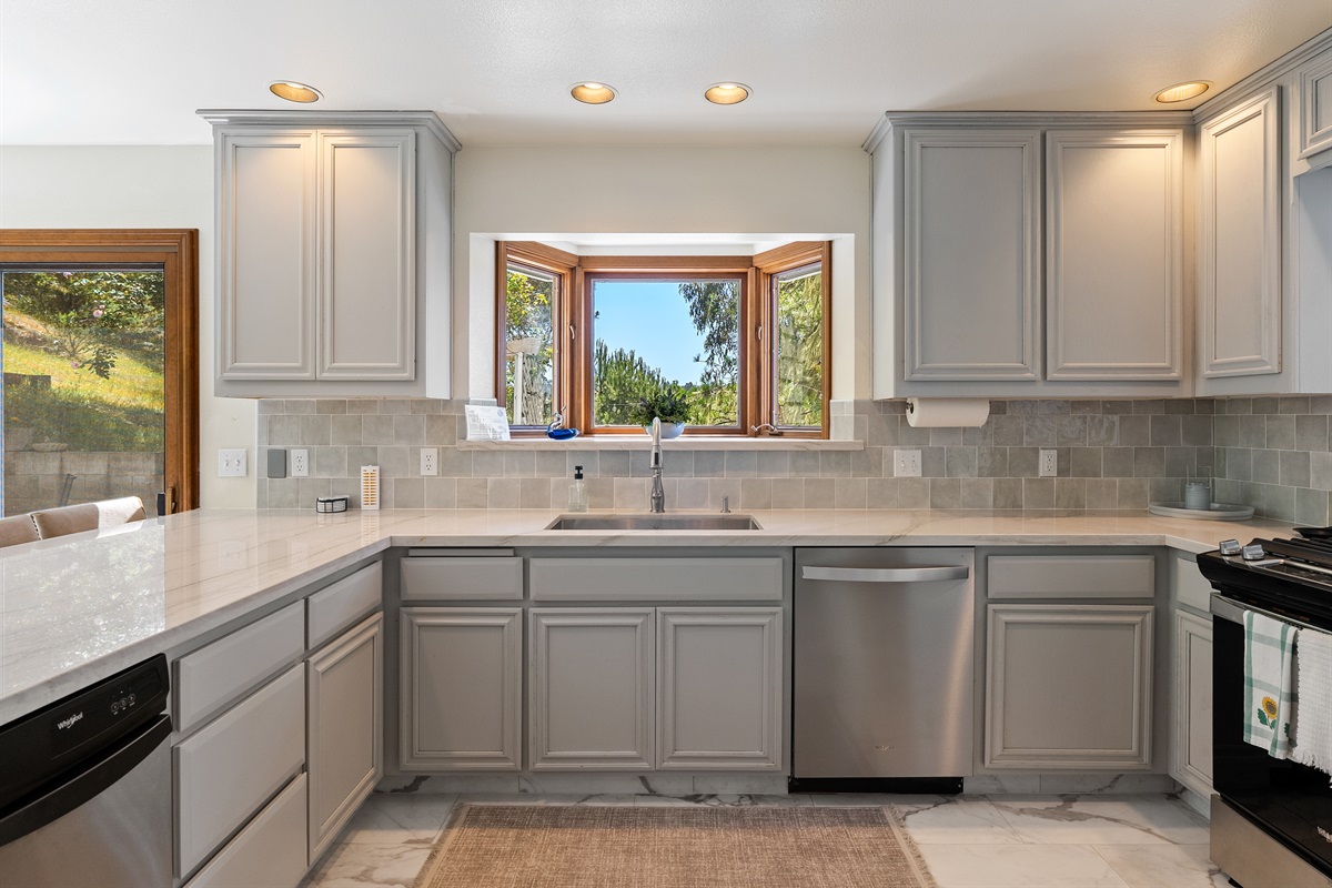 Prep your favorite meals with a view of the lush outdoors.