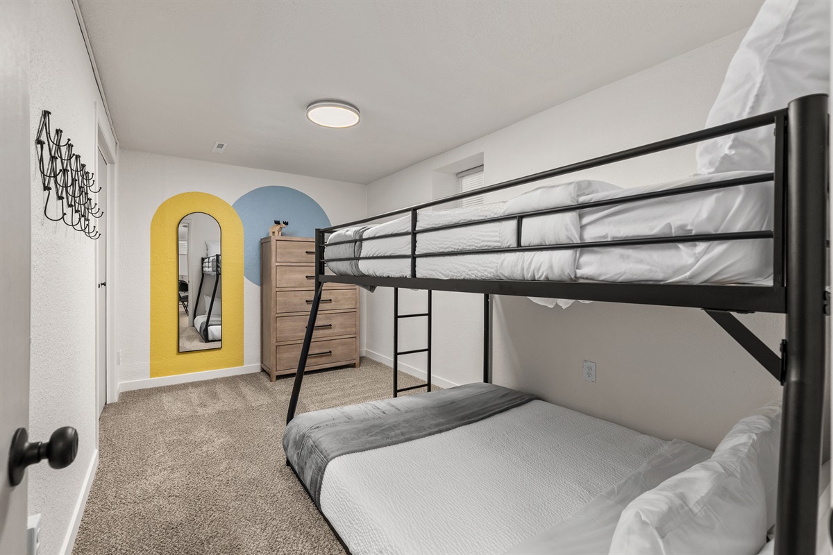 Downstairs Bunk Bed Room #3 with Double XL and Queen beds