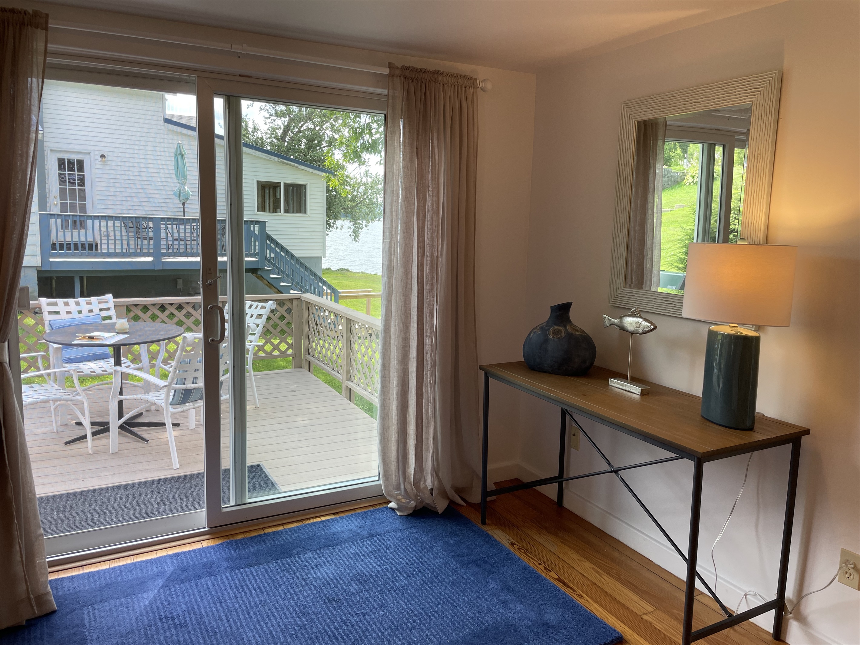 Sliding door out to porch