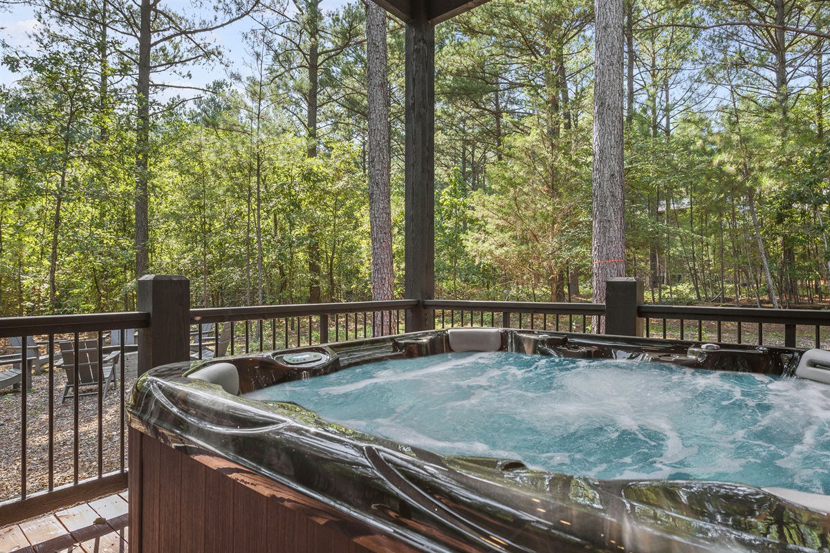 Take a dip in the hot tub after a fun day exploring Broken Bow