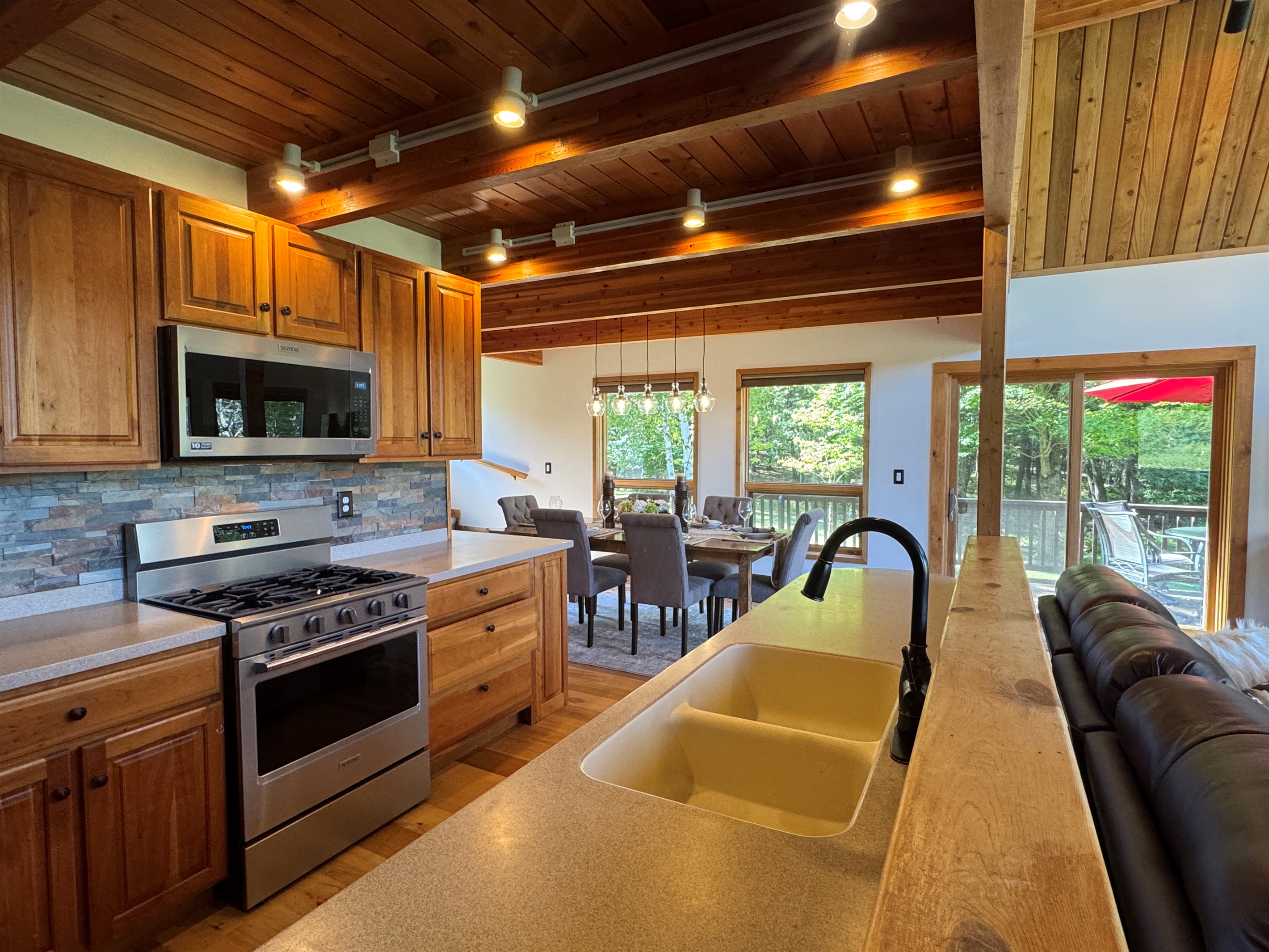 Renovated kitchen with stainless steel appliances