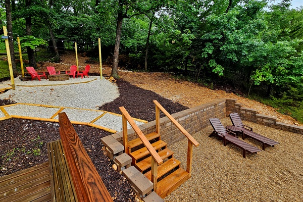 Fire pit and beach