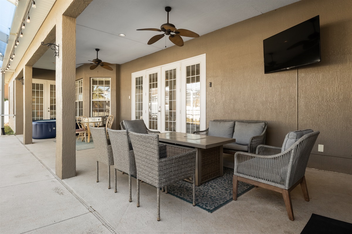 Exterior mounted smart TV.