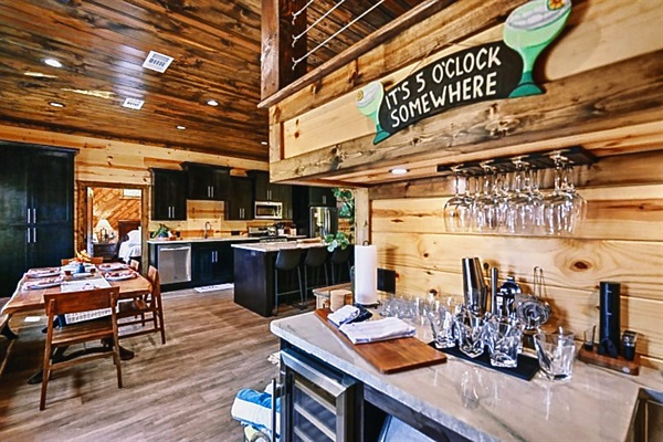 The heart of the cabin—where families reconnect, friends celebrate, and memories are shared around the table.