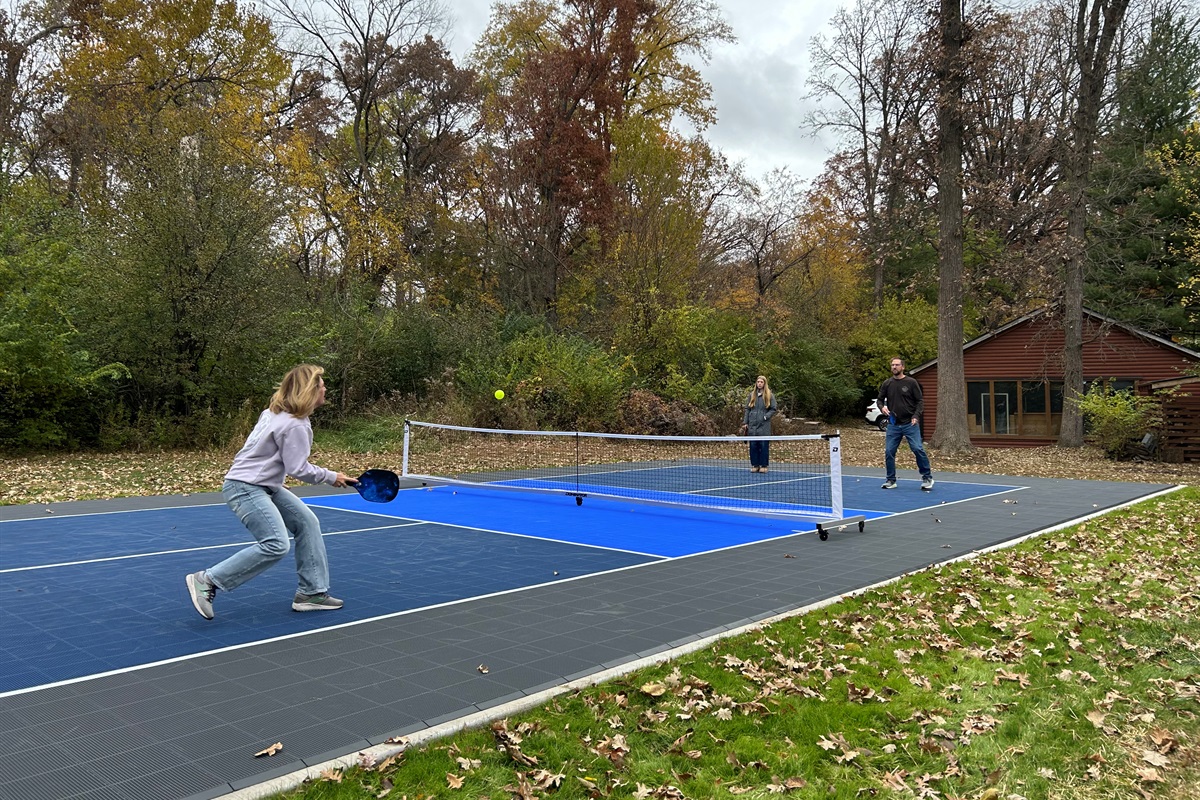 Playing pickleball in the cooler weather is great!