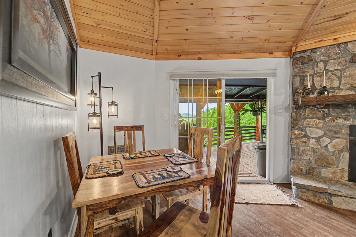 Four Person Indoor Dining Table with a View