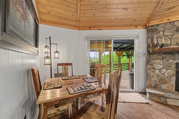 Four Person Indoor Dining Table with a View