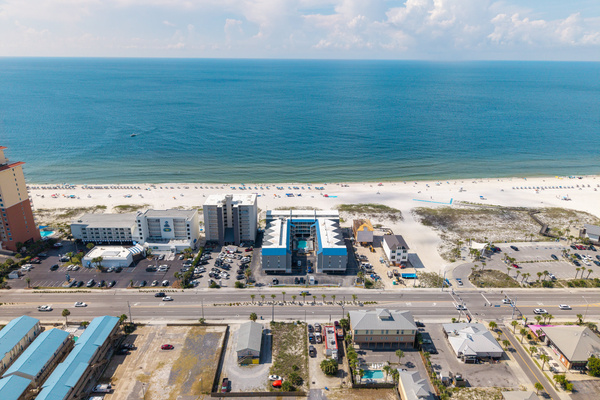 Aerial perspective showing easy beach access just across the street