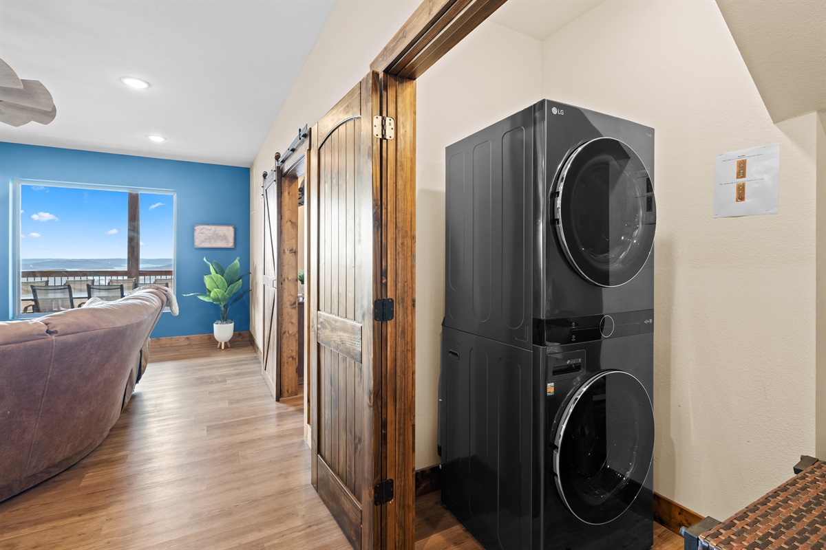 Full-size washer and dryer available for guest use
