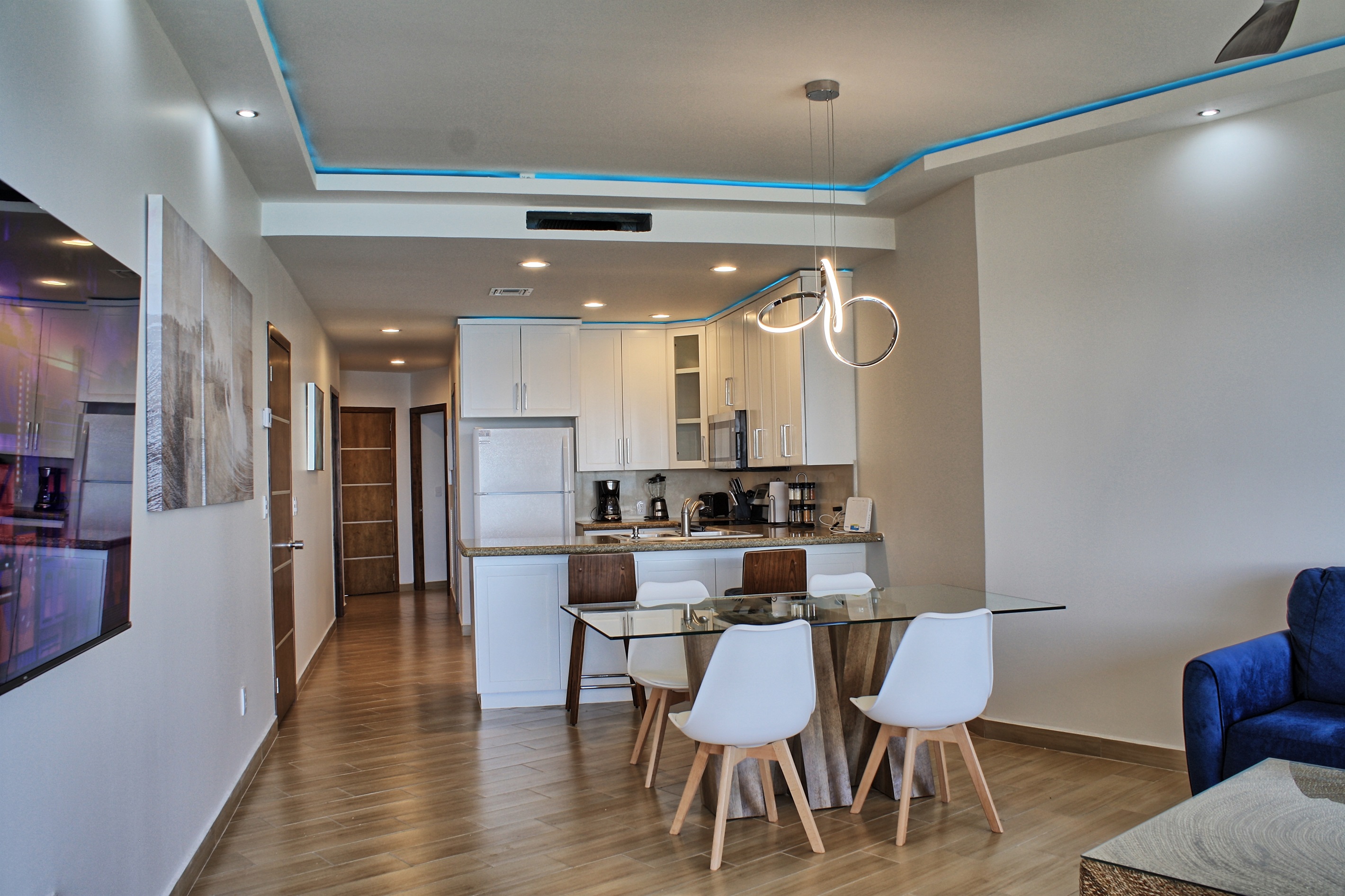 Dining area and kitchen