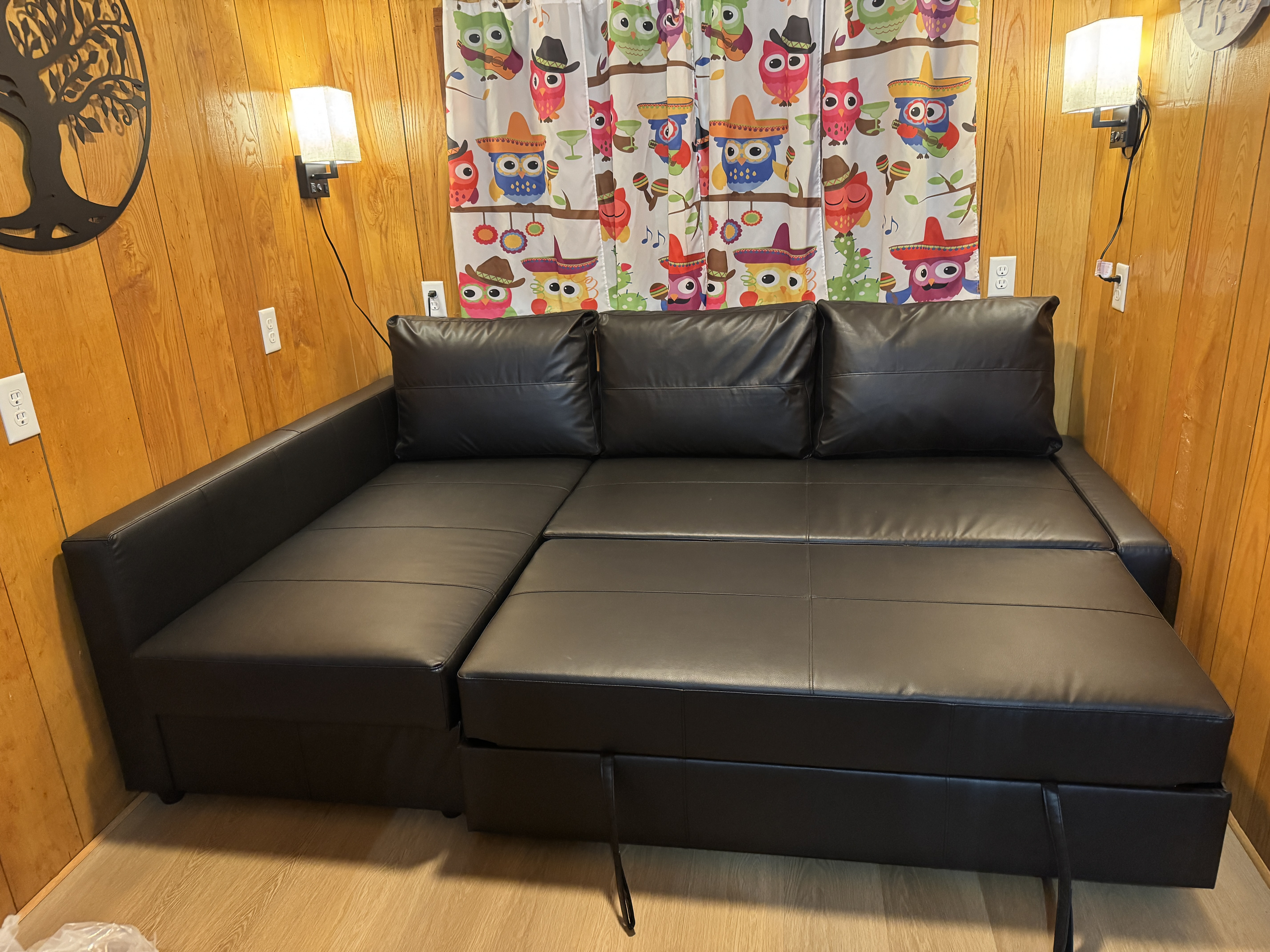 Sleeper sofa in living room 