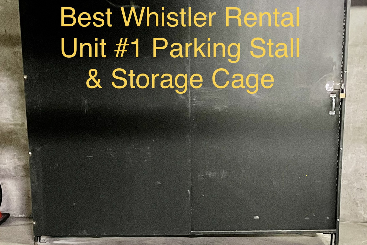 Assigned parkade stall with storage cage