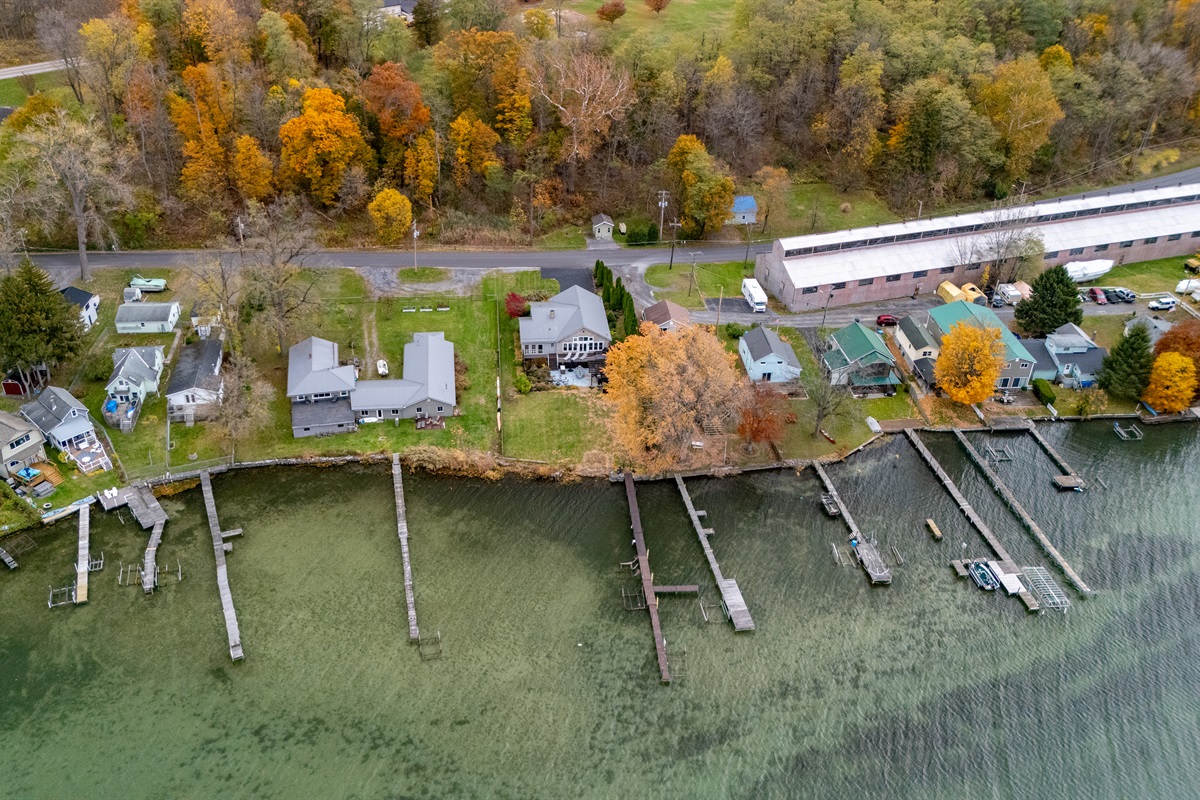 Arial view of the home and  surrounding area